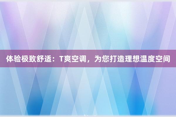 体验极致舒适：T爽空调，为您打造理想温度空间